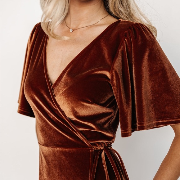 Baltic Born Rust Velvet Maxi Dress - Picture 8 of 15